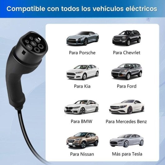 Chargeur Portable EV JUNSUN 7kW 32A Type 2 Câble 6m LCD App IP65