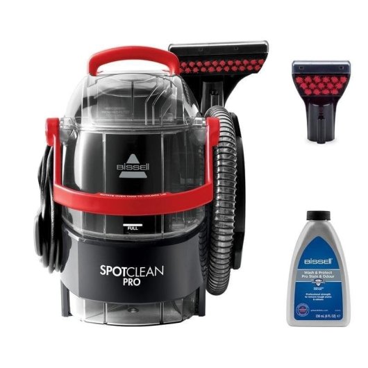 Aspiradora cilindro Bissell SpotClean Pro 750 W + Spot & Stain Pro Oxy 1L Solución Quitamanchas