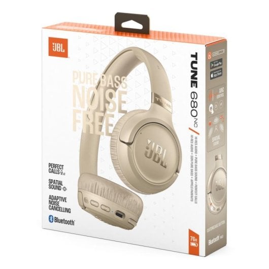 Auriculares JBL Tune 680NC inalámbricos y con cable Bluetooth con cancelación de ruido beige
