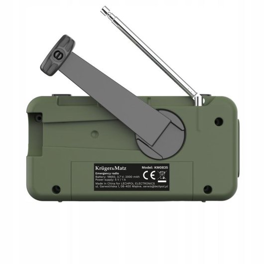 Radio Solar Supervivencia Kruger&Matz KM0835 2000 mAh