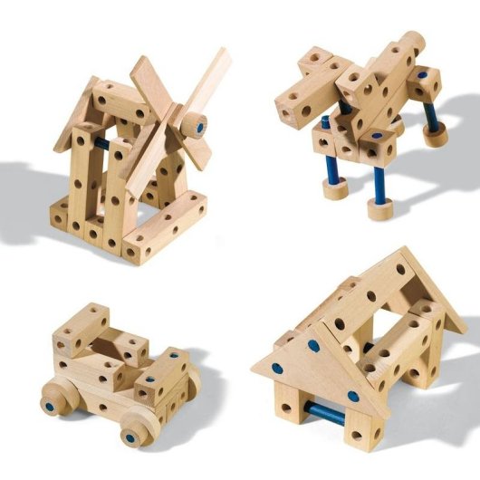 SES Creative Kit De Construção De Madeira Jovem Carpinteiro 46 Peças Com Martelo E Pinos