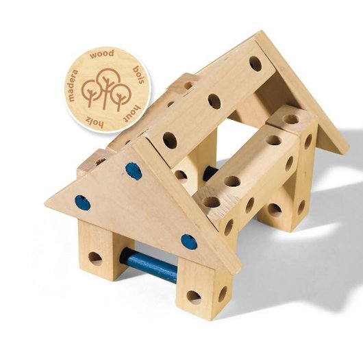 SES Creative Kit De Construção De Madeira Jovem Carpinteiro 46 Peças Com Martelo E Pinos
