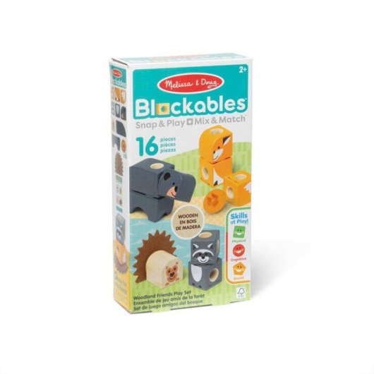 Melissa & Doug Blockables Animales del bosque MDT BBN GML 16 piezas