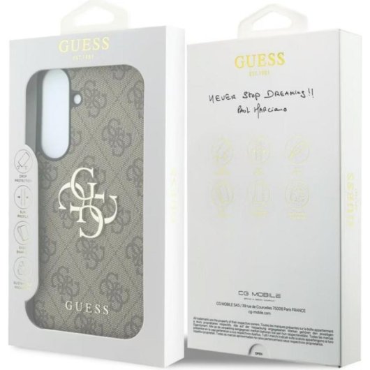 Funda para móvil Guess Leather 4G marrón para Samsung Galaxy S26 FE