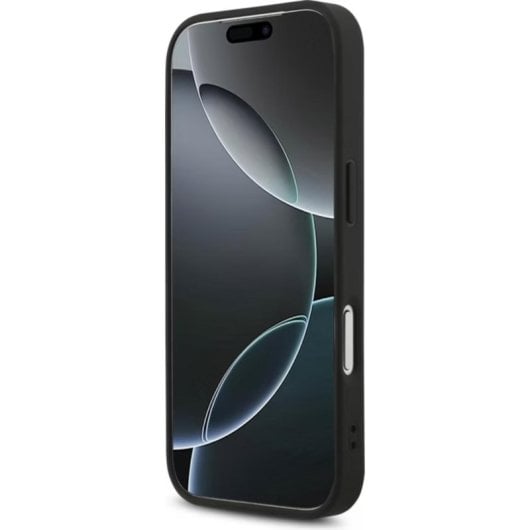 Funda para móvil Guess 4G Triangle Strass MagSafe negra para iPhone 17 Pro y 18 Pro