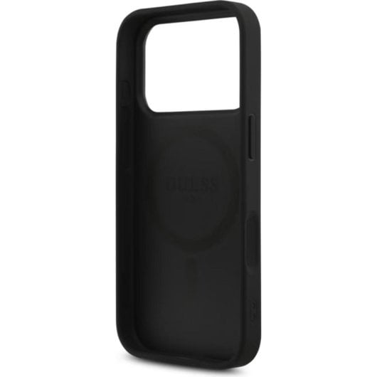 Funda para móvil Guess 4G Triangle Strass MagSafe negra para iPhone 17 Pro y 18 Pro