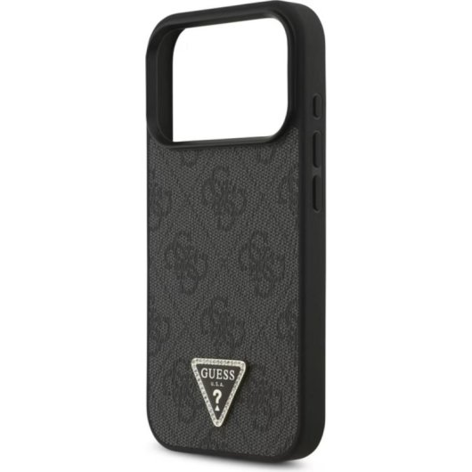 Funda para móvil Guess 4G Triangle Strass MagSafe negra para iPhone 17 Pro y 18 Pro