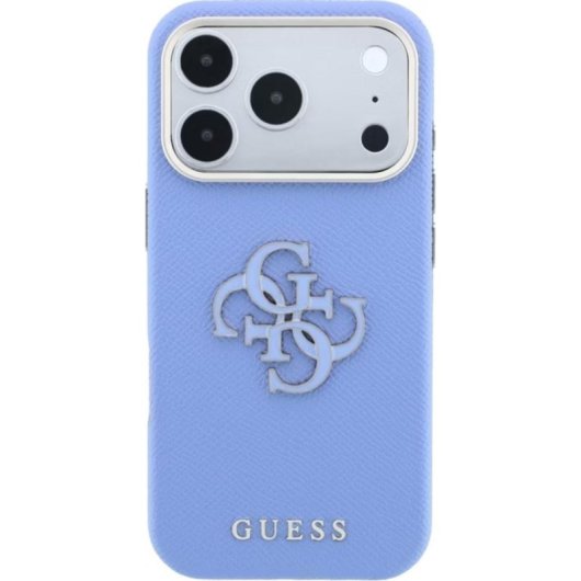 Guess Backcover Handyhülle aus Leder Blau für iPhone 17 Pro Max und 18 Pro Max