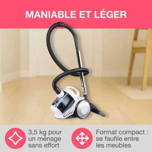 Aspirateur sans Sac Oceanic VC10WBAX2 700W 3L Filtre HEPA Lavable