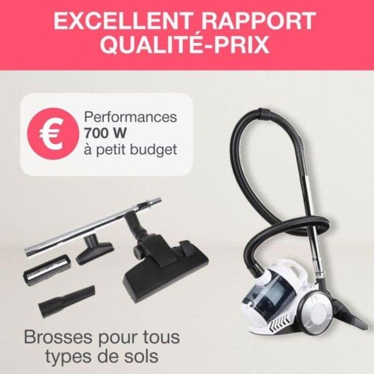 Aspirateur sans Sac Oceanic VC10WBAX2 700W 3L Filtre HEPA Lavable