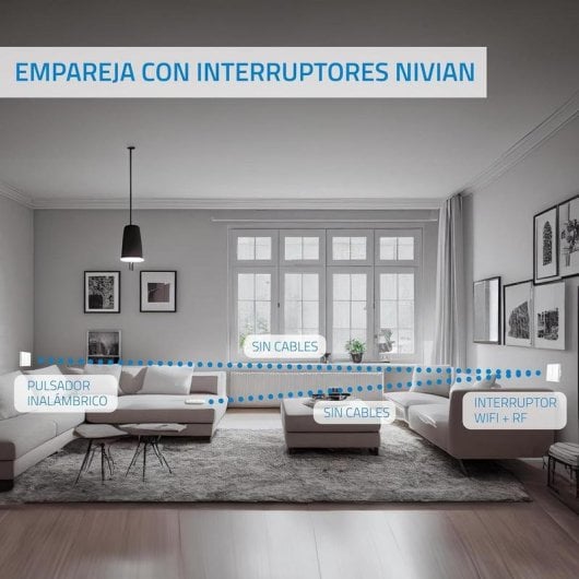 Pulsador inalámbrico Nivian RF 433 MHz de 4 botones compatible con Tuya