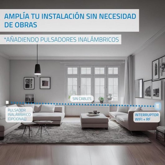 Interrupteur Intelligent Nivian NVS-WALLSWITCH-101EASY-WR WiFi Compatible Tuya
