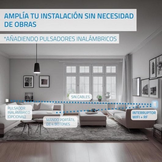 Slimme Schakelaar Nivian Mini NVS-FLATWALLSWITCH-101-WRB WiFi Bluetooth Compatibel Tuya