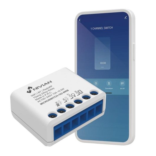 Interruttore Intelligente Nivian Mini WiFi Bluetooth Compatibile Tuya