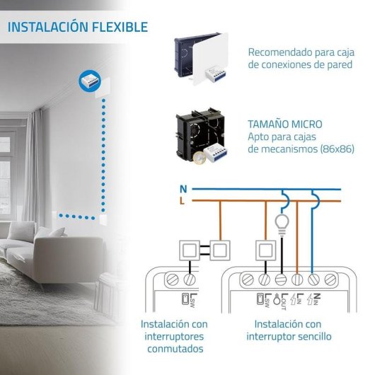 Interruptor Inteligente Nivian NVS-MICROSWITCH-202-WRB WiFi Compatível com Tuya 2 circuitos