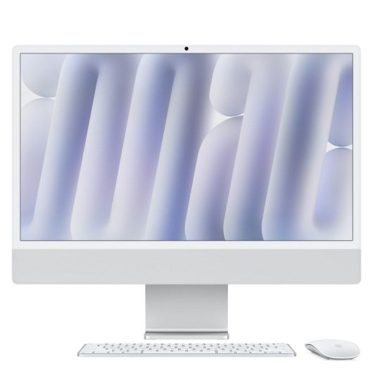 Apple iMac 24 Apple M4 CPU de 10 núcleos/16GB/2TB SSD/GPU 10 Núcleos/24" Retina 4.5K Plata Vidrio estándar + Touch ID numérico Gigabit