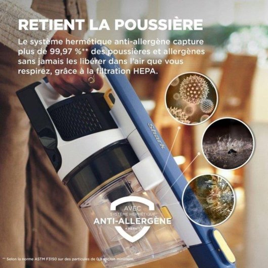Aspirateur sans Fil Shark IY143HEU 216W 40 min TurboPro Detect LED Anti-enchevêtrement