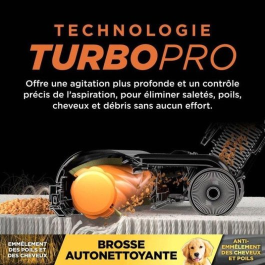 Aspirateur sans Fil Shark IY143HEU 216W 40 min TurboPro Detect LED Anti-enchevêtrement