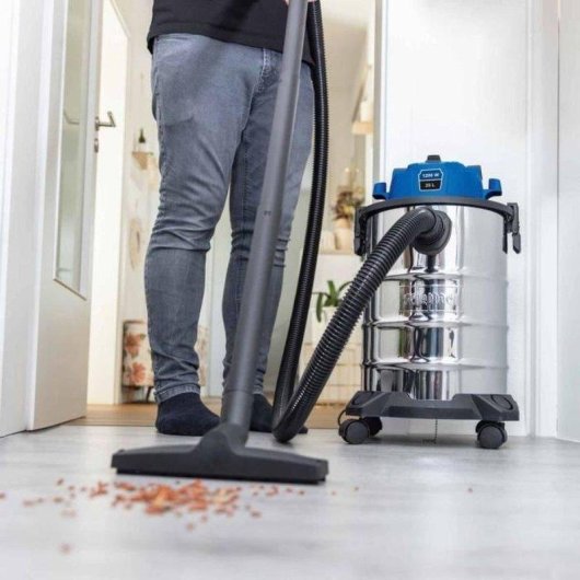 Aspirapolvere Bidone Scheppach Vc25 1200W 25L Inox Funzione Soffio