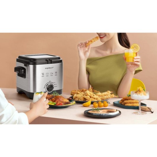Freidora de Aceite Aigostar 30IZD 1,5 L 1000 W Ventana con termostato regulable