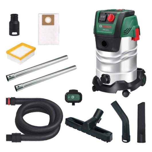 Aspirapolvere Bidone Bosch PAS30-240PRS 1300W 30L Acciaio Bluetooth