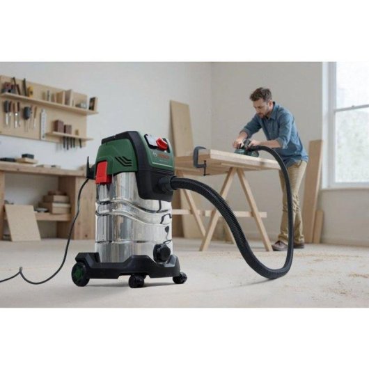 Aspirapolvere Bidone Bosch PAS30-240PRS 1300W 30L Acciaio Bluetooth