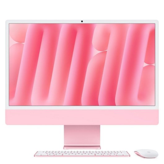 Apple iMac 24 Apple M4 CPU de 10 núcleos/16GB/256GB SSD/GPU 10 Núcleos/24" Retina 4.5K Rosa Vidrio estándar + Touch ID Gigabit