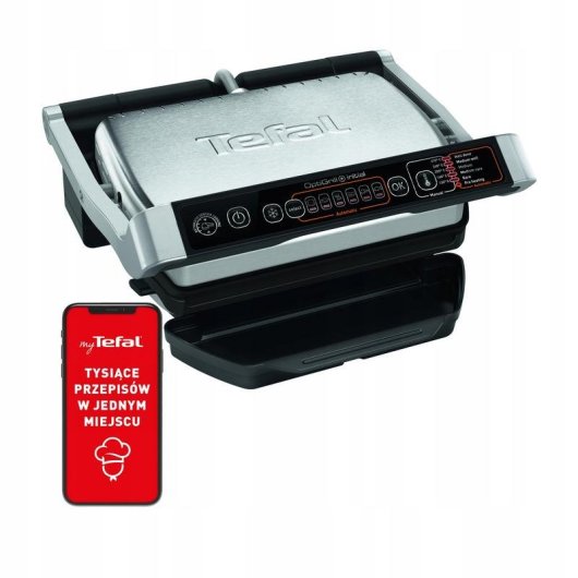 Gril électrique Tefal OptiGrill GC706D34 2000W Acier Inoxidable