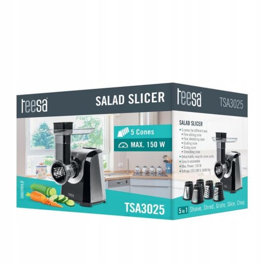 Mandolina Elettrica Teesa TSA3025 150W 5 Grattugie