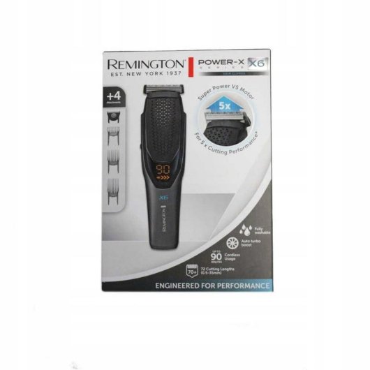 Tondeuse Homme Remington Power-X Series X6 HC6000 Sans Fil 72 Longueurs 90min 4 Sabots