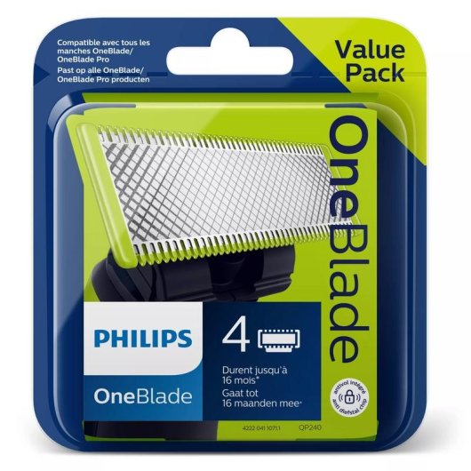 Vervangingsmes Philips OneBlade QP240/50 Pack 4 stuks