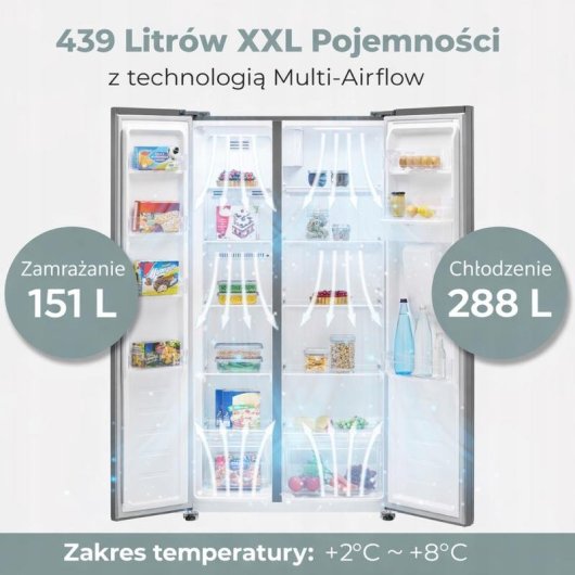 Réfrigérateur Américain Bomann SBS 7367 Total No Frost 177 cm 439 L D Inox