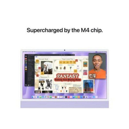 Ordenador Todo en uno Apple iMac Z1E7 M4 CPU de 8 núcleos 24GB 1TB SSD 24" macOS Violeta Vidrio estándar + Trackpad Gigabit