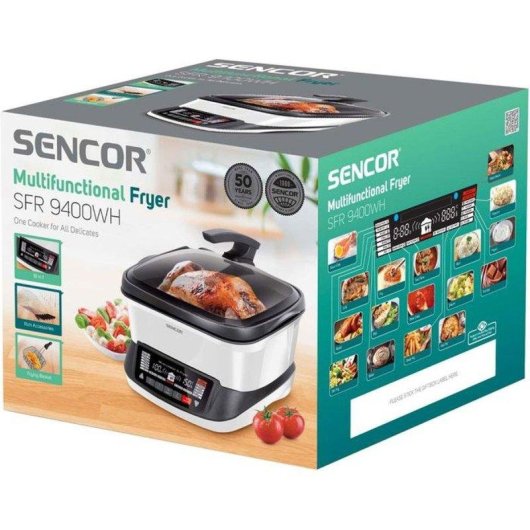 Airfryer Sencor SFR 9400WH 4,8L 1800W Écran LED 18 Programmes