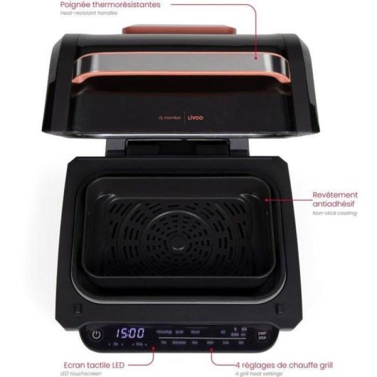 Heißluftfritteuse Livoo DOC305 6L 1500-1700W Touch 8 Programme Temperaturregelung