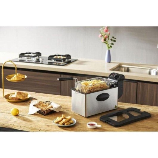 Fritteuse Continental Edison CERFR3IN2 3L 2000W Inox Thermostat Hebekorb