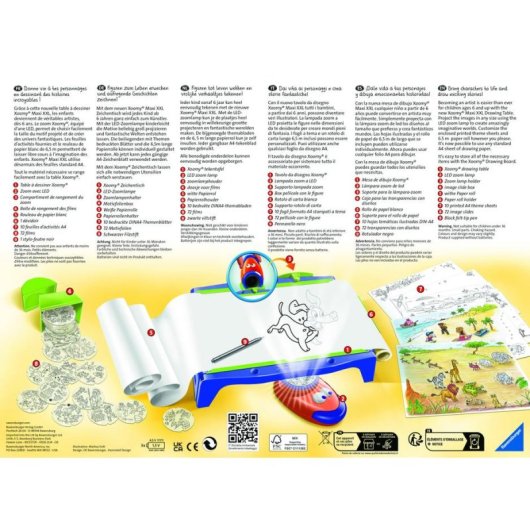 Mesa Proyector Dibujo Ravensburger Xoomy Maxi con Zoom LED 180% y Formato A4
