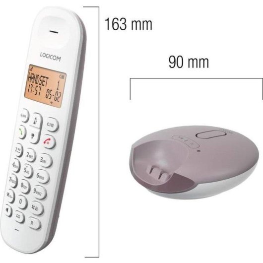 Schnurloses Telefon Logicom Iloa 155t Taupe mit Anrufbeantworter Freisprech