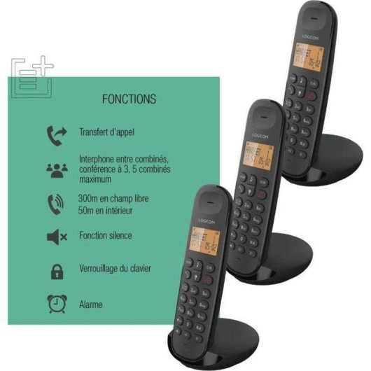 Telephone fixe sans fil Logicom Iloa 350 Trio