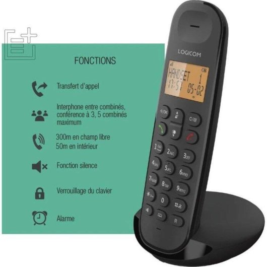 Telephone fixe Logicom ILOA 150 Solo DECT Sans Fil