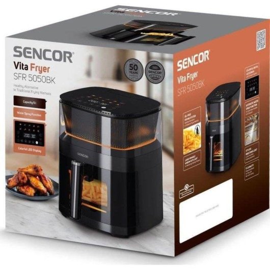 Air Fryer Sencor SFR 5050BK 5L 1500W 10 Programas Ecrã Digital