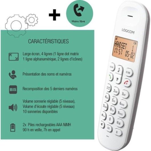 Telephone DECT Logicom Iloa 150 Sans repondeur