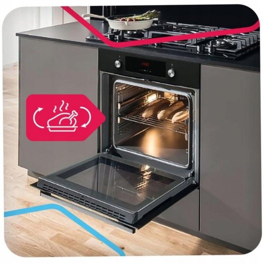 Horno Multifunción Amica EB7541DB FINE 65L 60cm Limpieza Manual A con Grill Negro
