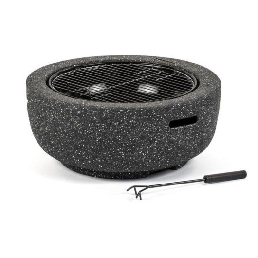 Brasere a carbone Fieldmann FZG 1030G con griglia cromata e coperchio anti-scattili