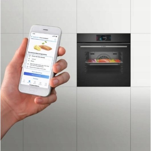 Horno Multifunción Bosch HBG7722B1 71L 60cm Pirolítico A+ con AirFryer Negro