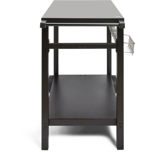 Carrinho Livoo Gs130 metal preto com rodas, prateleiras e ganchos