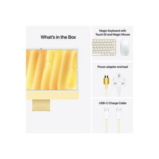 Ordenador todo en uno Apple iMac M4 CPU de 10 núcleos 16GB 256GB SSD 24" macOS Amarillo Vidrio nanotexturizado + Touch ID Trackpad Gigabit