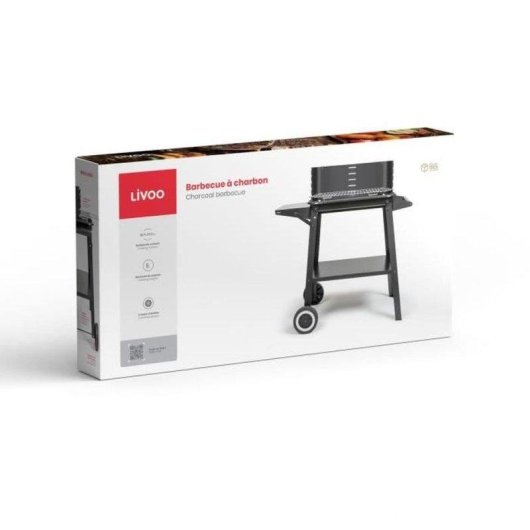 Barbecue a Carbone Livoo DOC328 Nero Griglia Regolabile