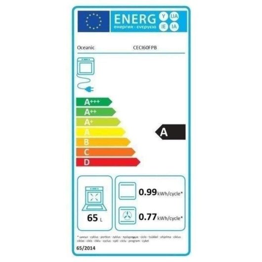Cuisinière à induction Continental Edison CECI60FPB 65 L 3 zones 9 niveaux noir mat