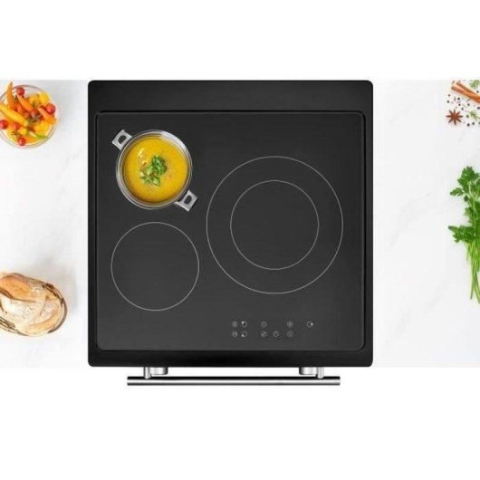 Cuisinière à induction Continental Edison CECI60FPB 65 L 3 zones 9 niveaux noir mat